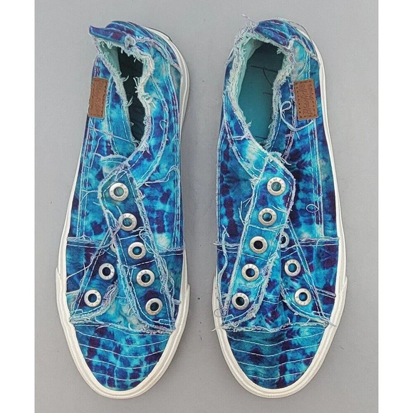 Blowfish Malibu Play Turquoise Tie Dye Denim Slip-On Shoes Women's 6.5 ZS-0061 - Picture 10 of 13